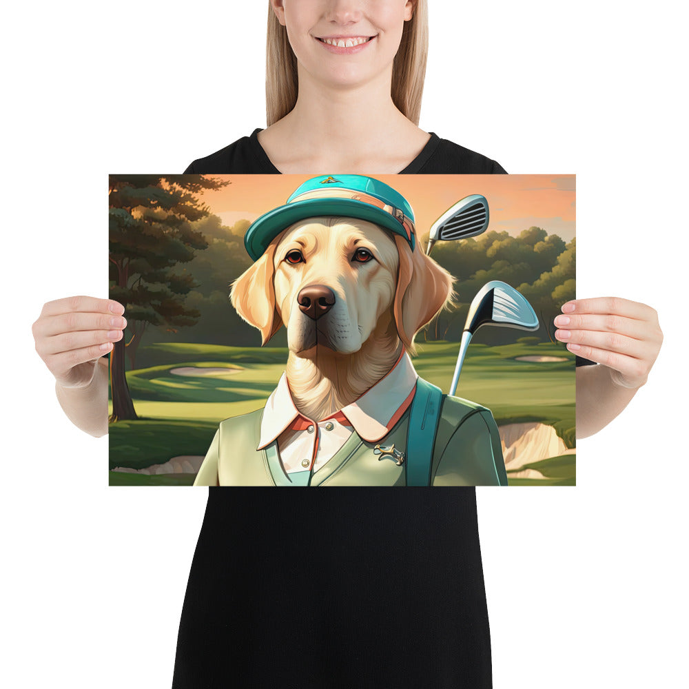 Poster-Labrador Retriever Golfer V14