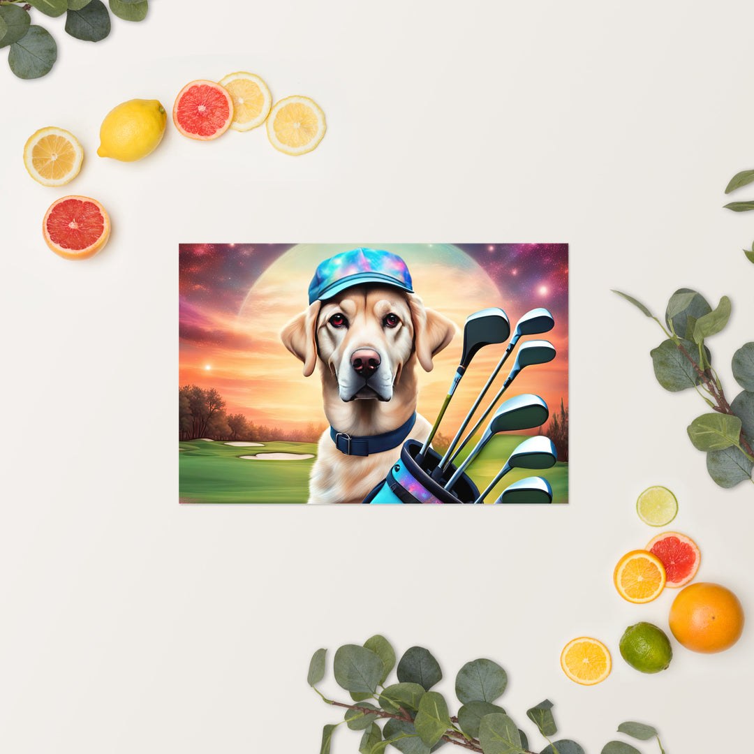 Poster-Labrador Retriever Golfer V13