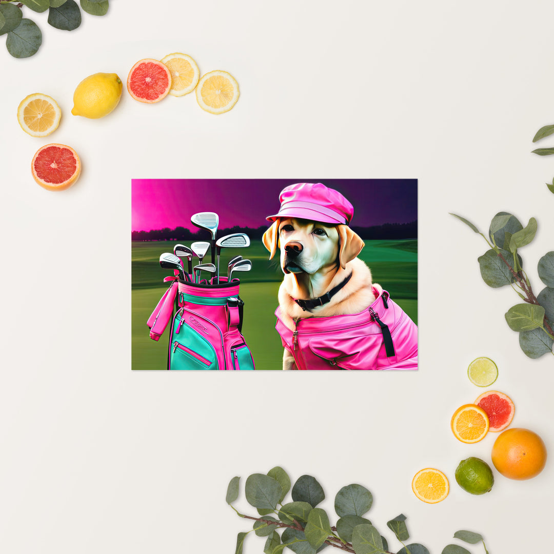 Poster-Labrador Retriever Golfer V17