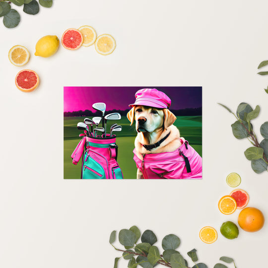 Poster-Labrador Retriever Golfer V17