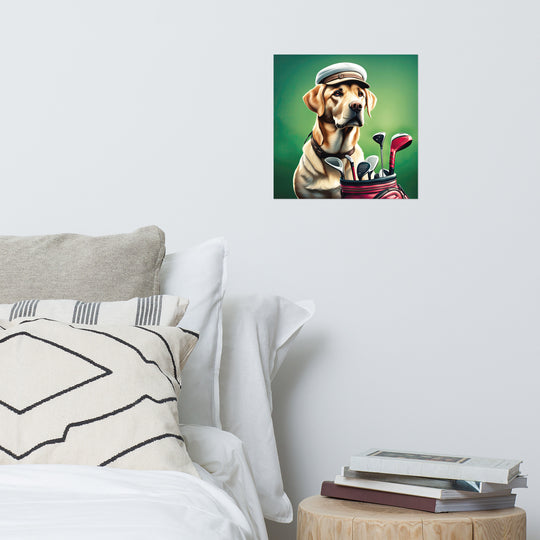 Poster-Labrador Retriever Golfer V3