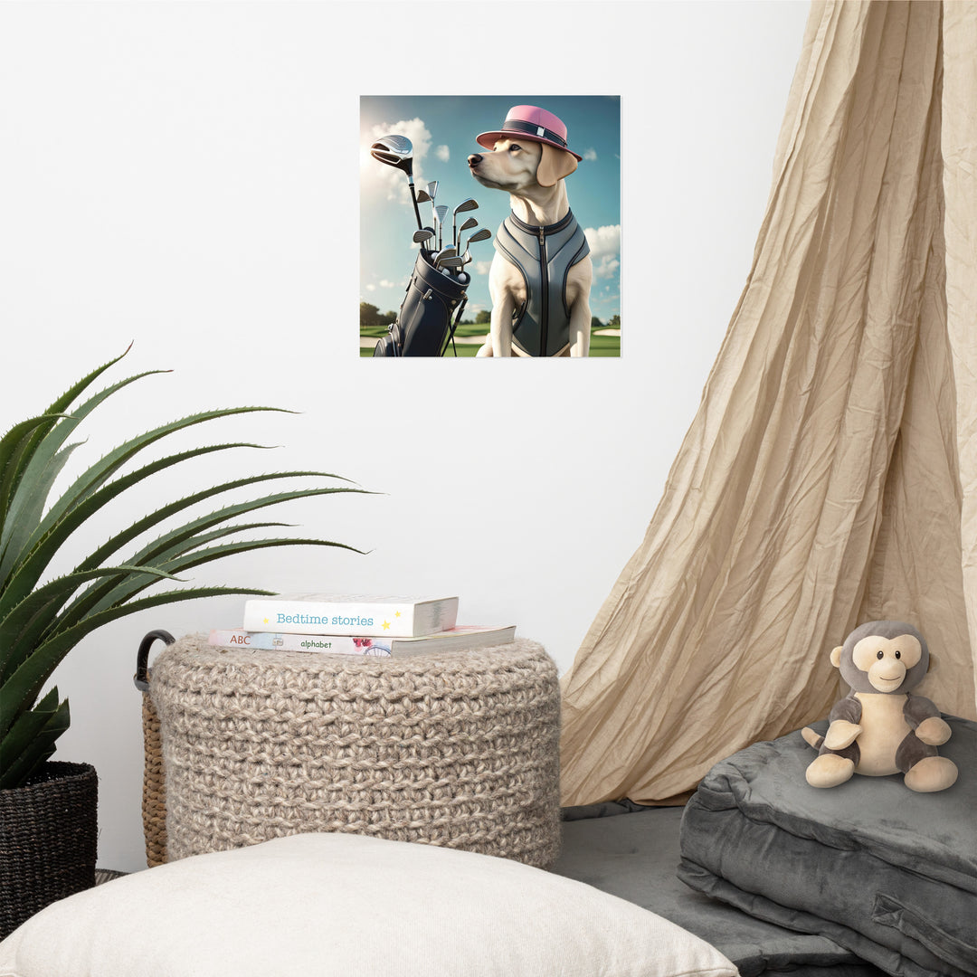 Poster-Labrador Retriever Golfer V4