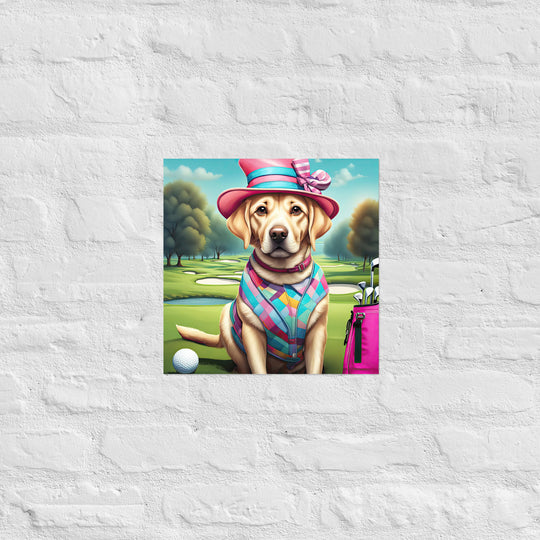 Poster-Labrador Retriever Golfer V9