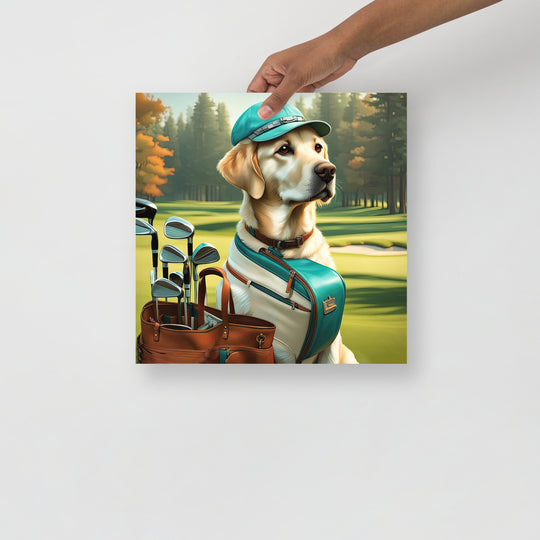 Poster-Labrador Retriever Golfer V10