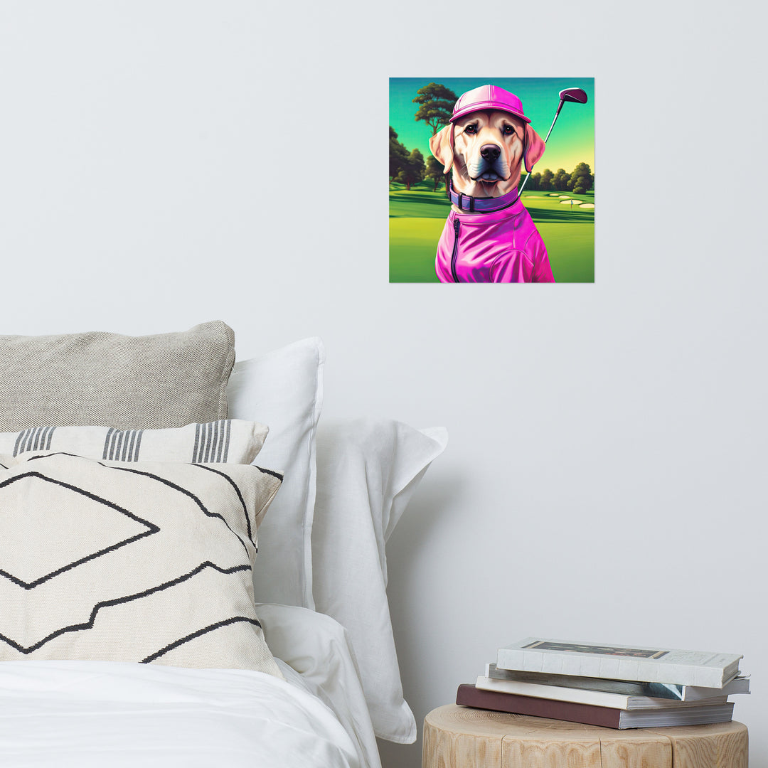 Poster-Labrador Retriever Golfer V16