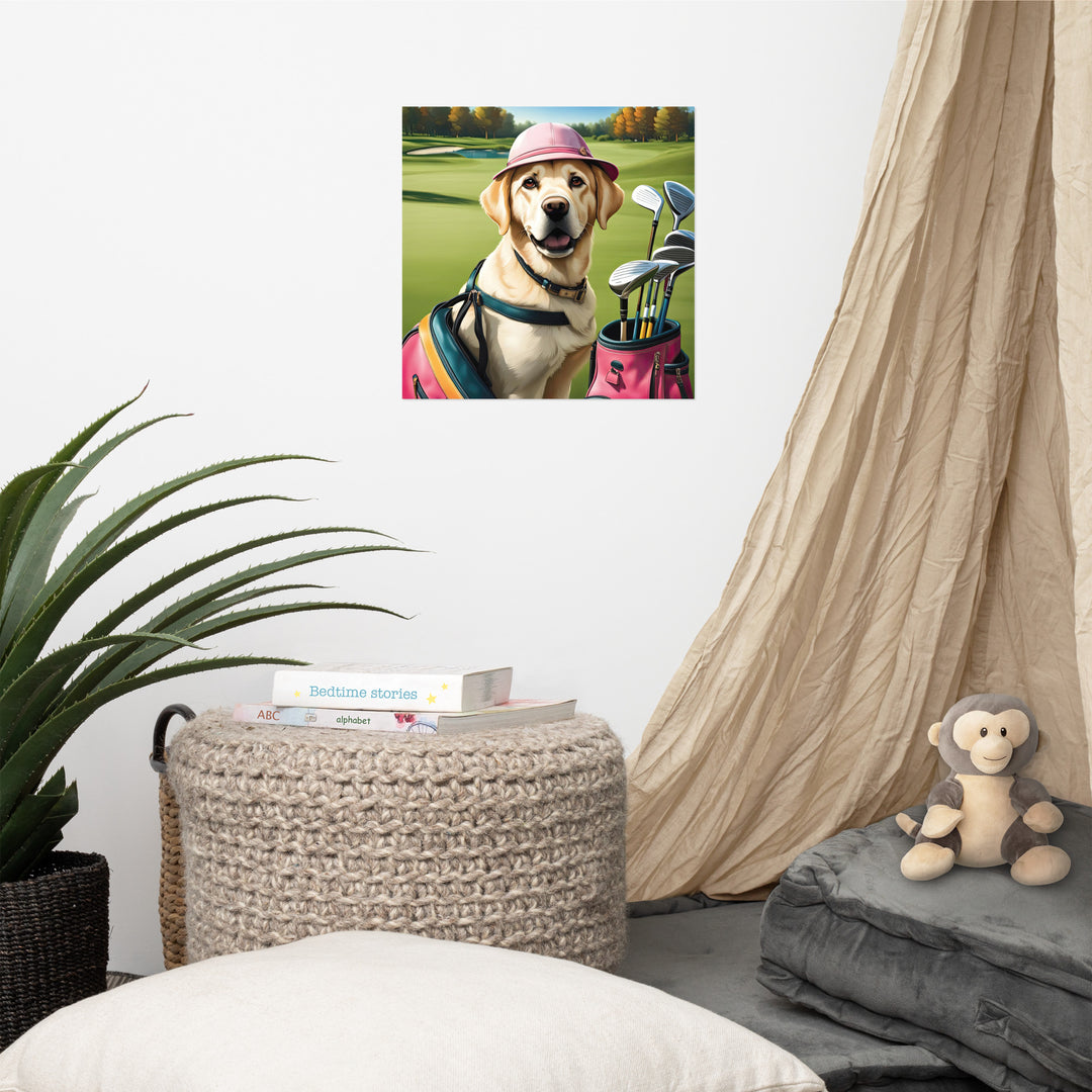 Poster-Labrador Retriever Golfer V19