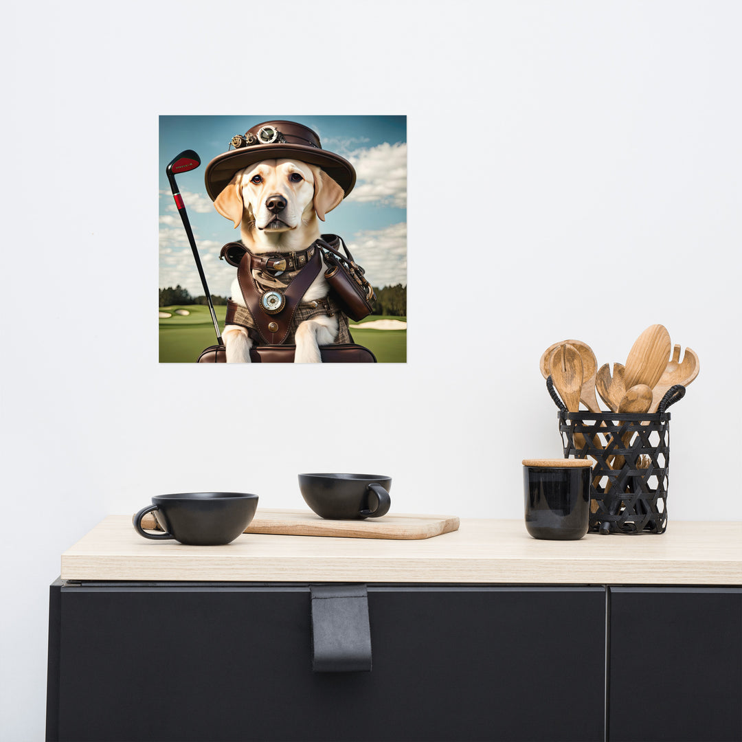 Poster-Labrador Retriever Golfer V20