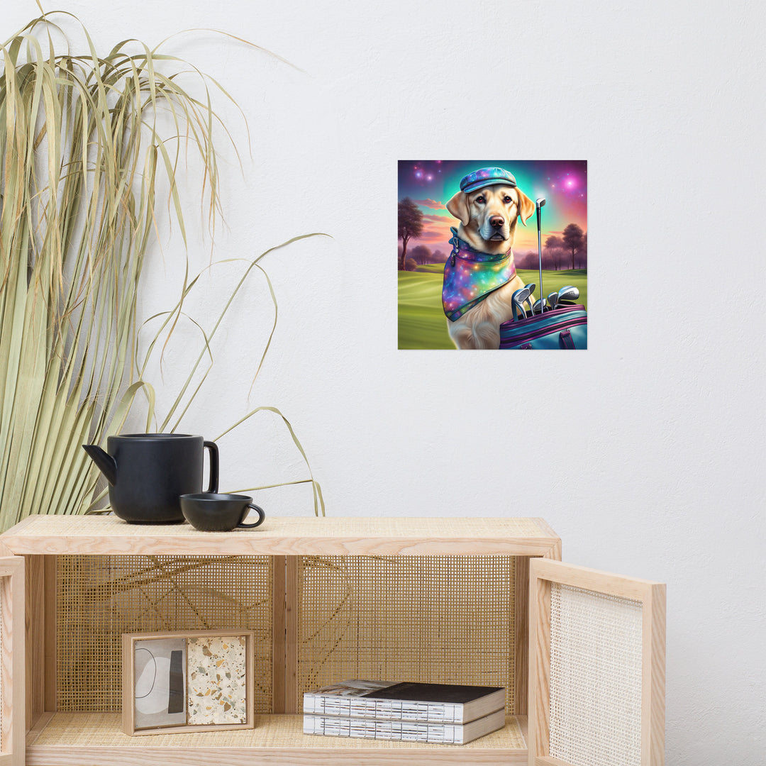 Poster-Labrador Retriever Golfer V21