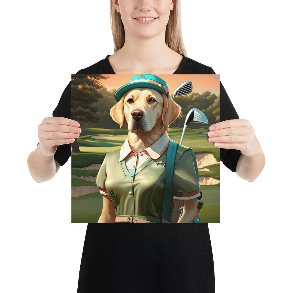 Poster-Labrador Retriever Golfer V14