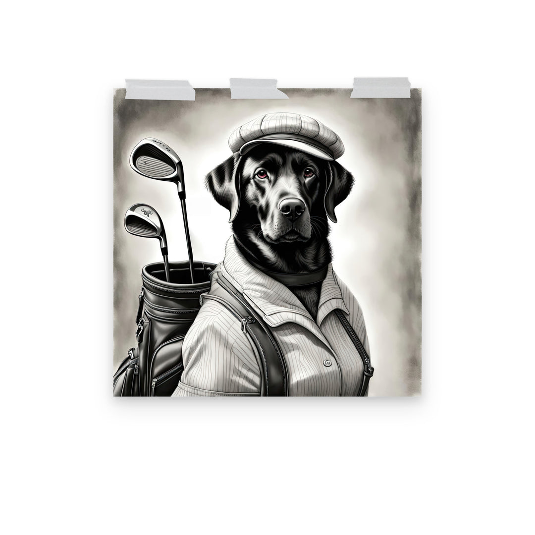 Poster-Labrador Retriever Golfer V11