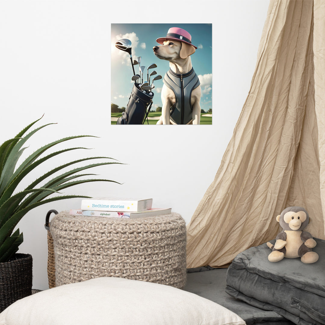 Poster-Labrador Retriever Golfer V4