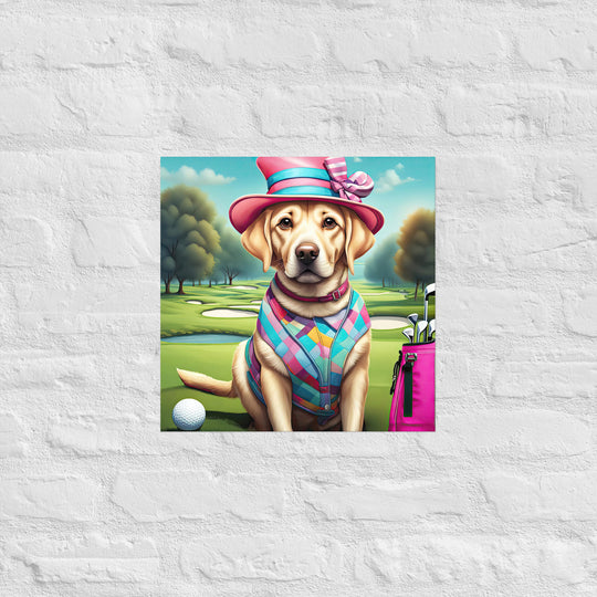 Poster-Labrador Retriever Golfer V9