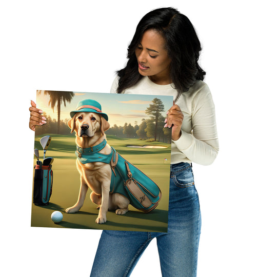 Poster-Labrador Retriever Golfer V12