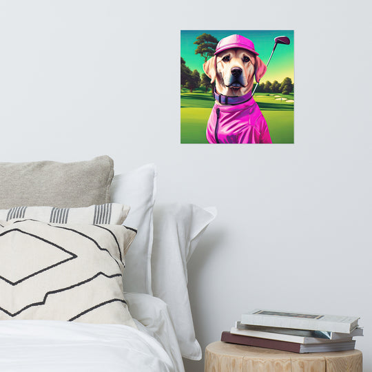 Poster-Labrador Retriever Golfer V16