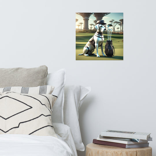 Poster-Labrador Retriever Golfer V18