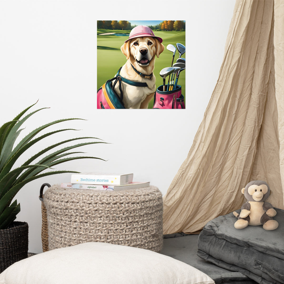 Poster-Labrador Retriever Golfer V19