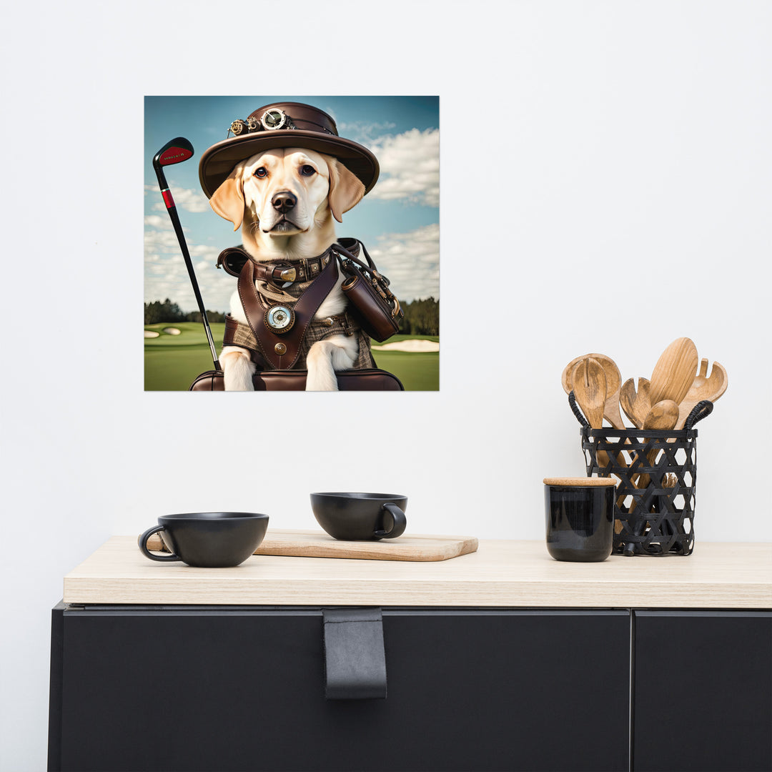 Poster-Labrador Retriever Golfer V20