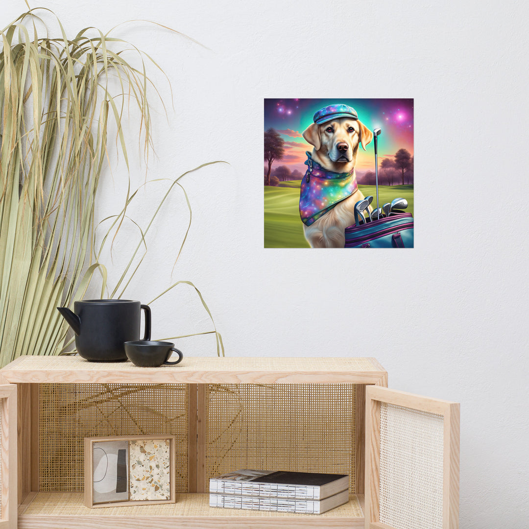 Poster-Labrador Retriever Golfer V21