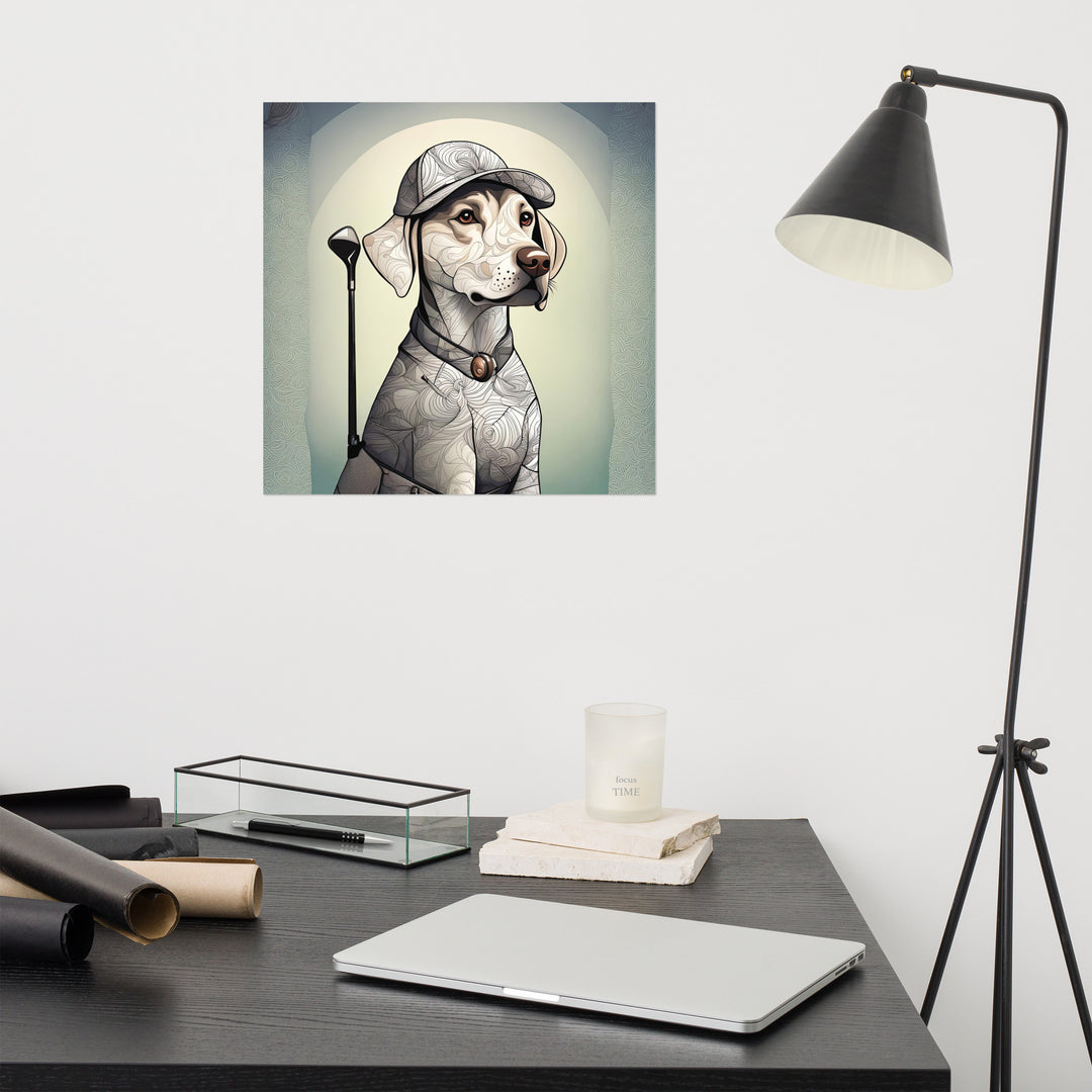 Poster-Labrador Retriever Golfer V22