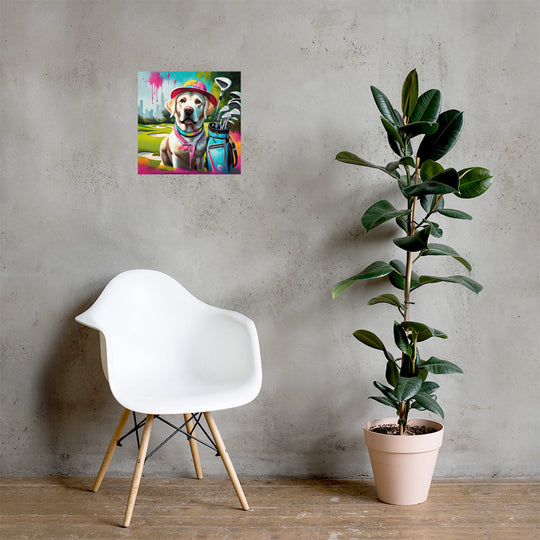 Poster-Labrador Retriever Golfer V15