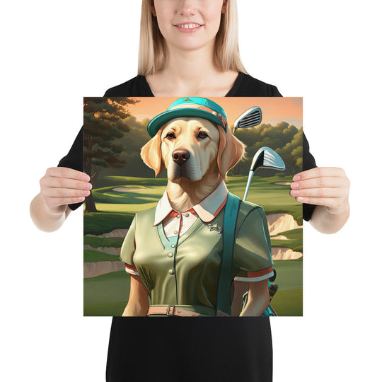 Poster-Labrador Retriever Golfer V14