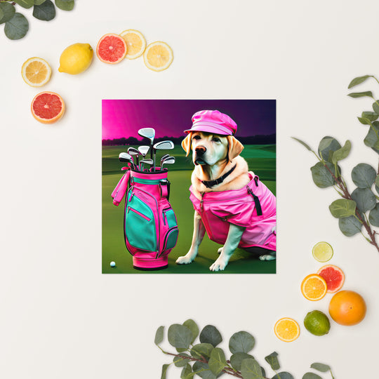 Poster-Labrador Retriever Golfer V17