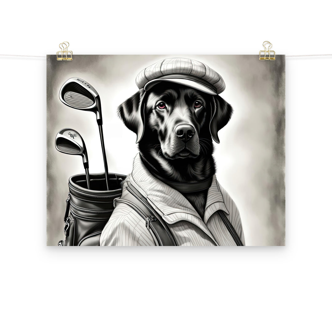 Poster-Labrador Retriever Golfer V11