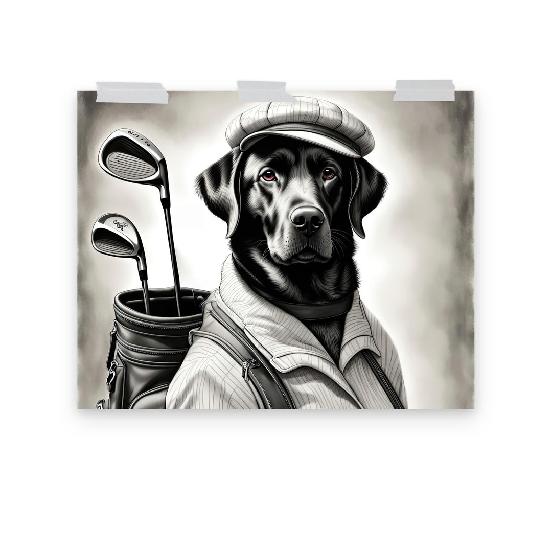 Poster-Labrador Retriever Golfer V11