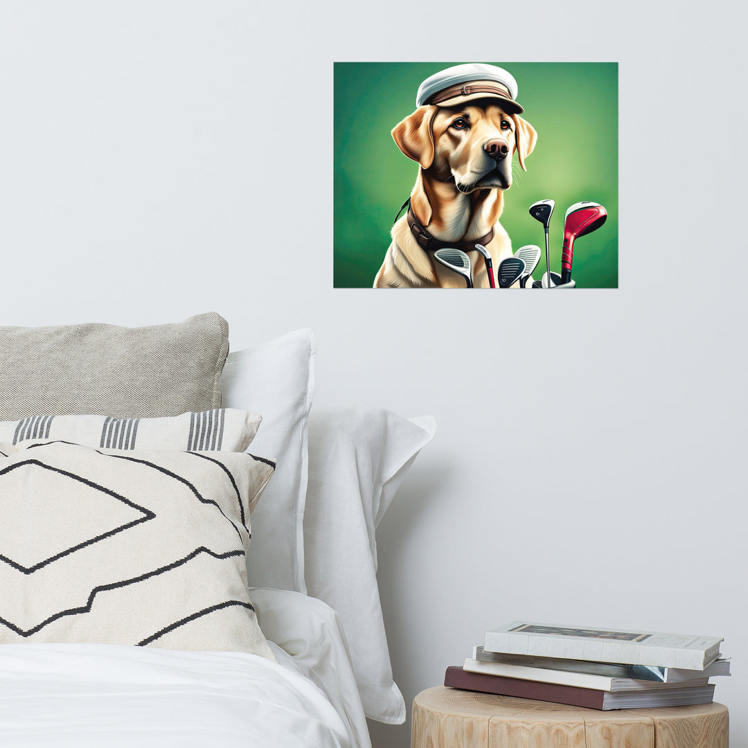 Poster-Labrador Retriever Golfer V3