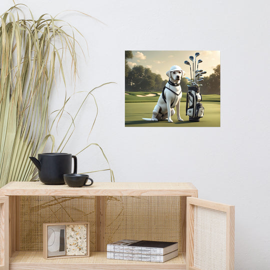 Poster-Labrador Retriever Golfer V6