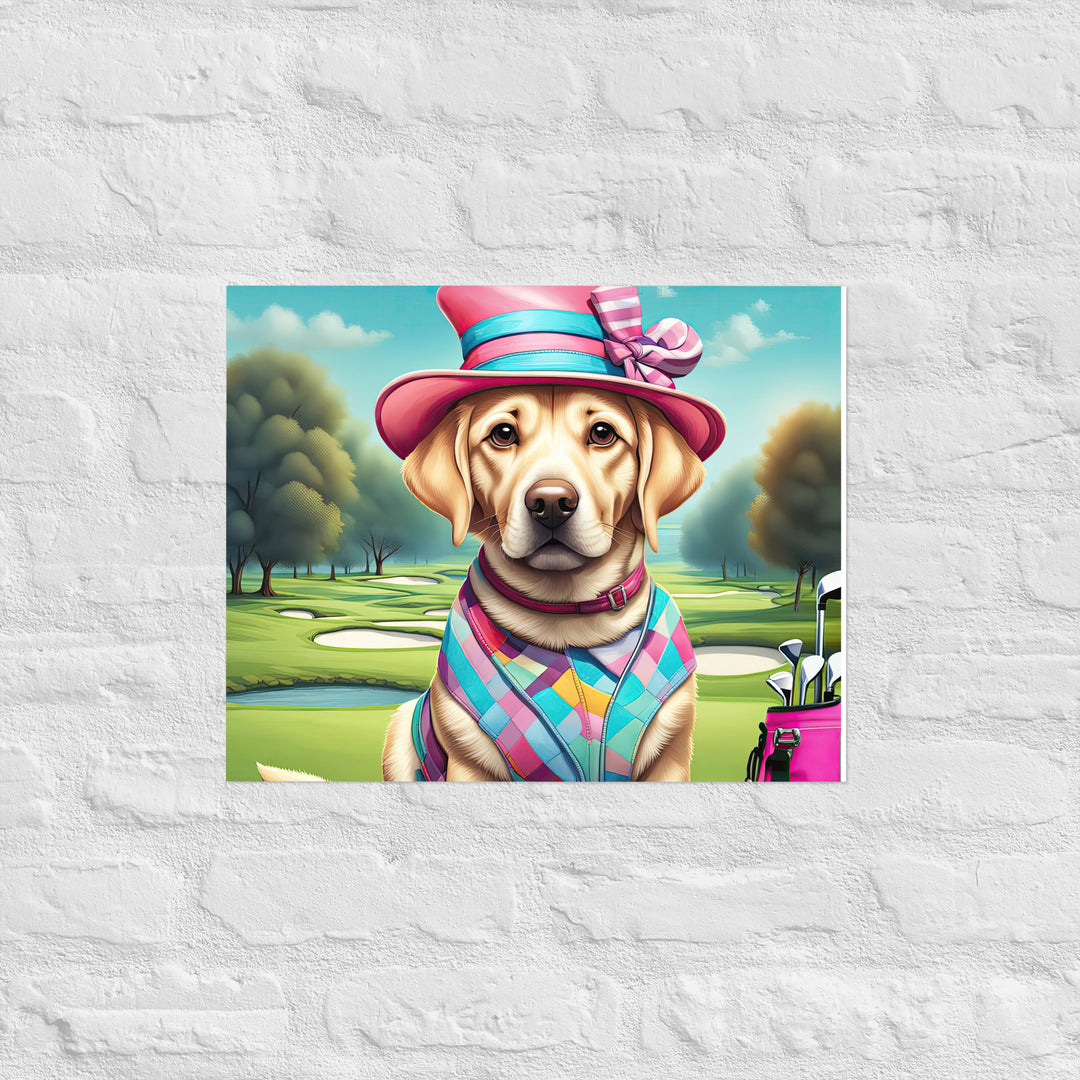 Poster-Labrador Retriever Golfer V9