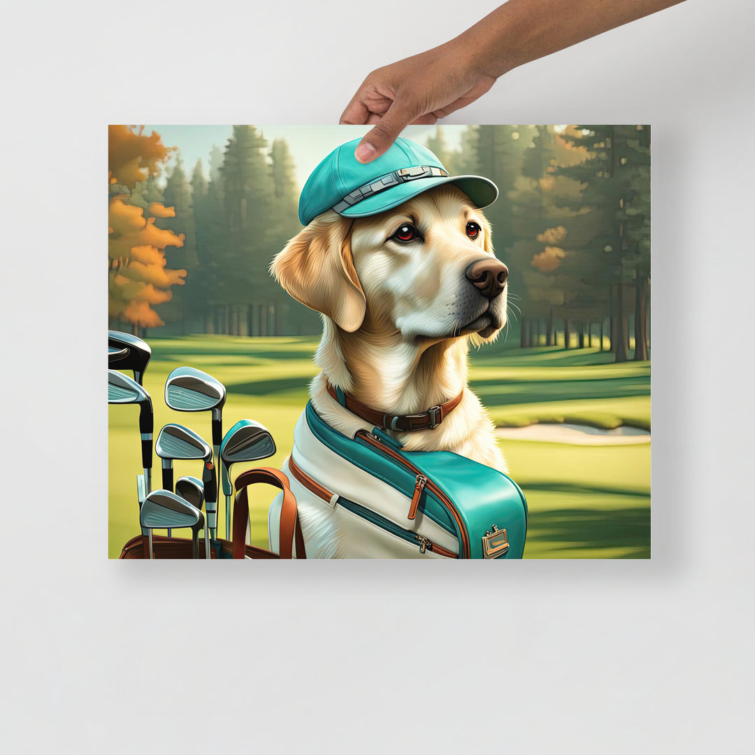 Poster-Labrador Retriever Golfer V10