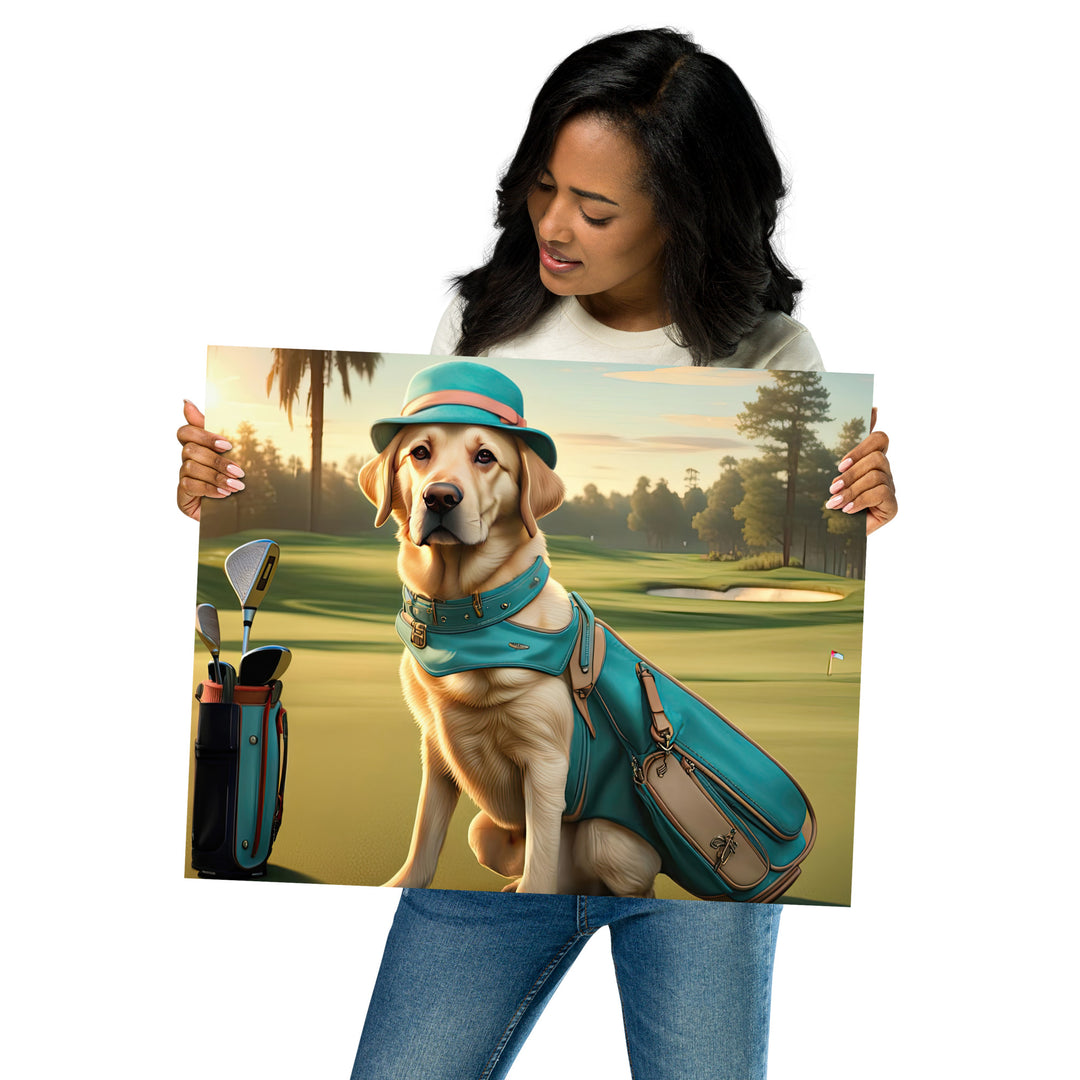 Poster-Labrador Retriever Golfer V12