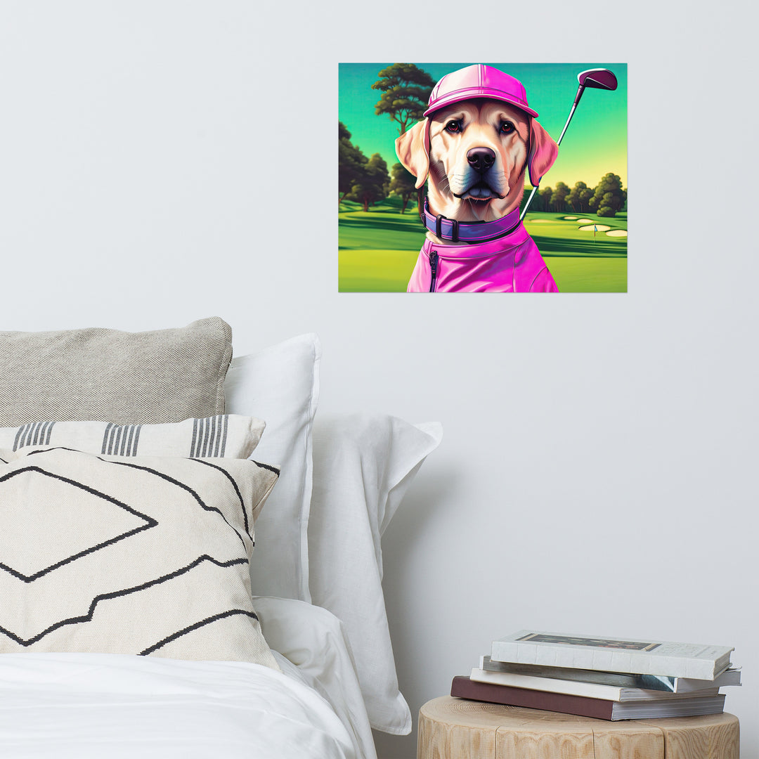 Poster-Labrador Retriever Golfer V16