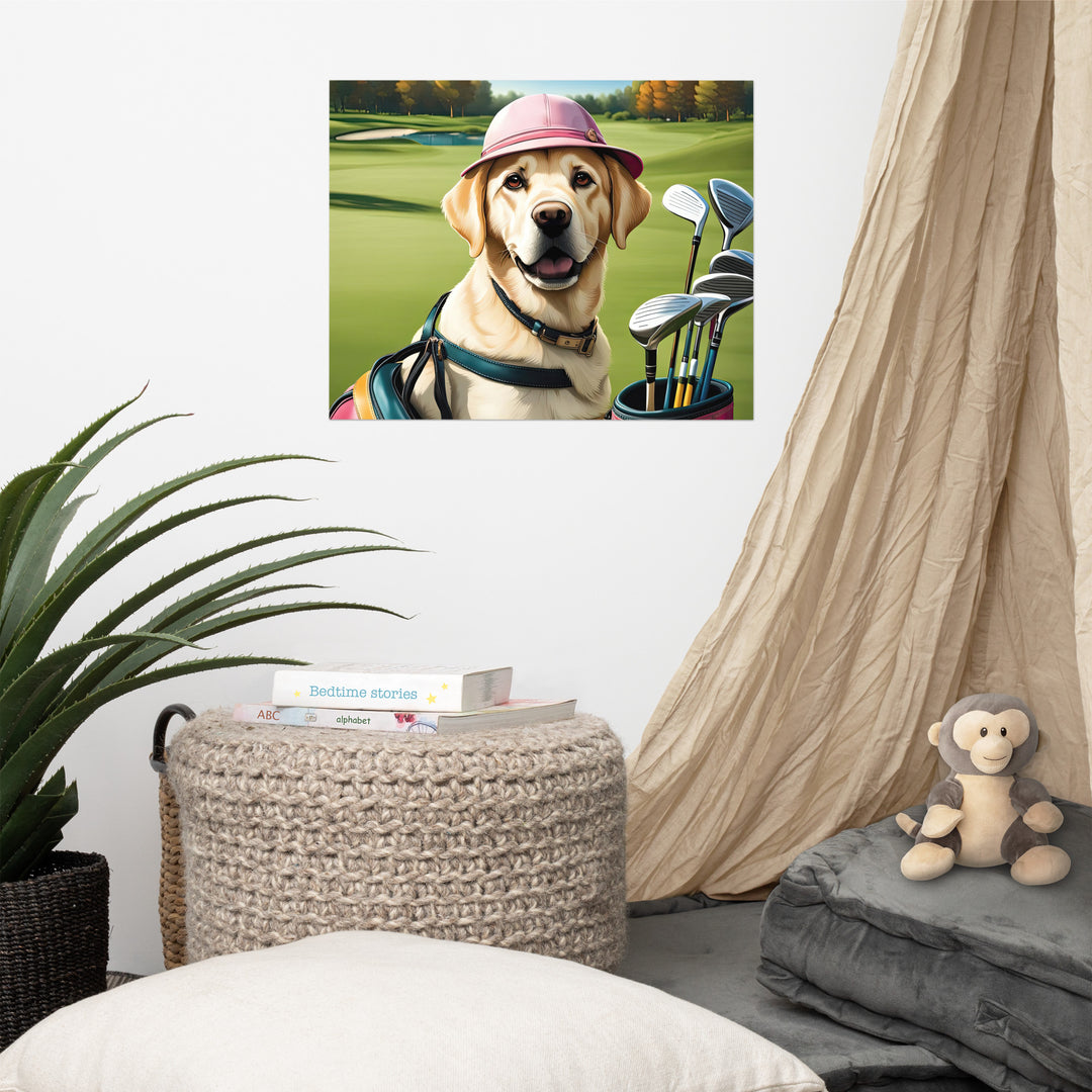 Poster-Labrador Retriever Golfer V19