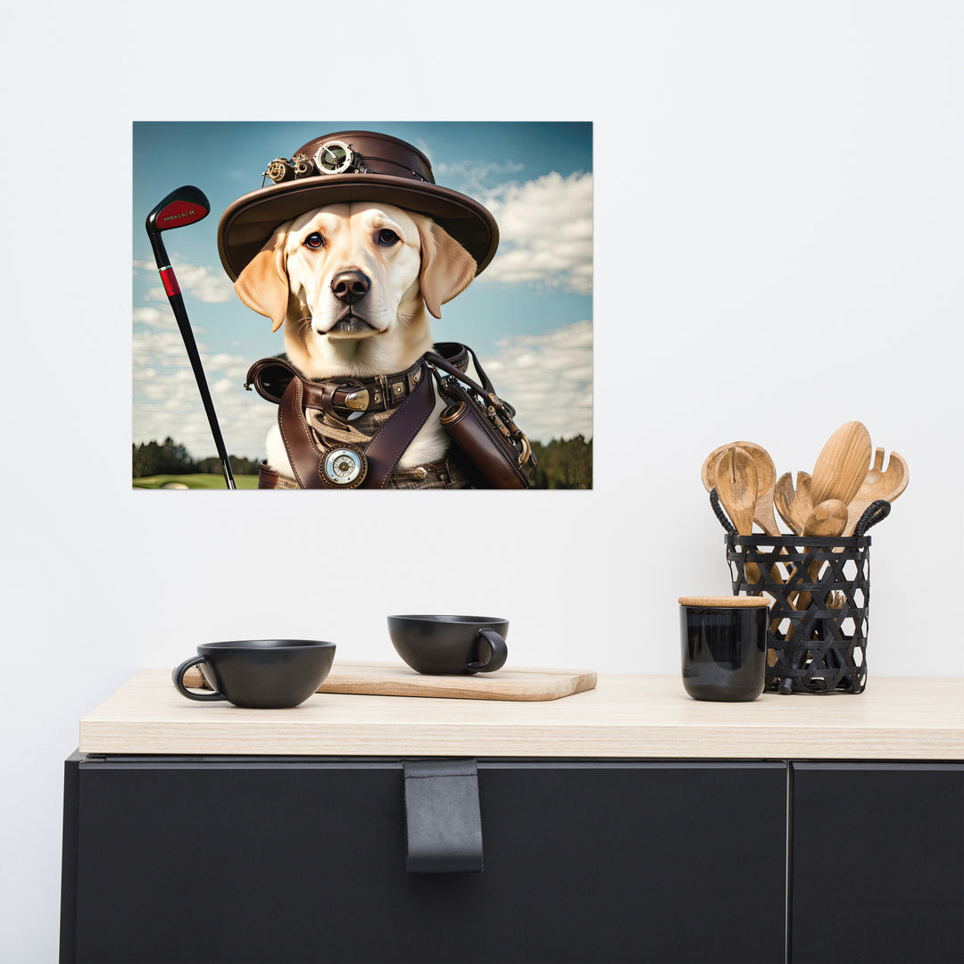 Poster-Labrador Retriever Golfer V20