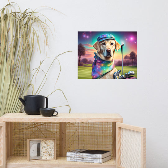 Poster-Labrador Retriever Golfer V21