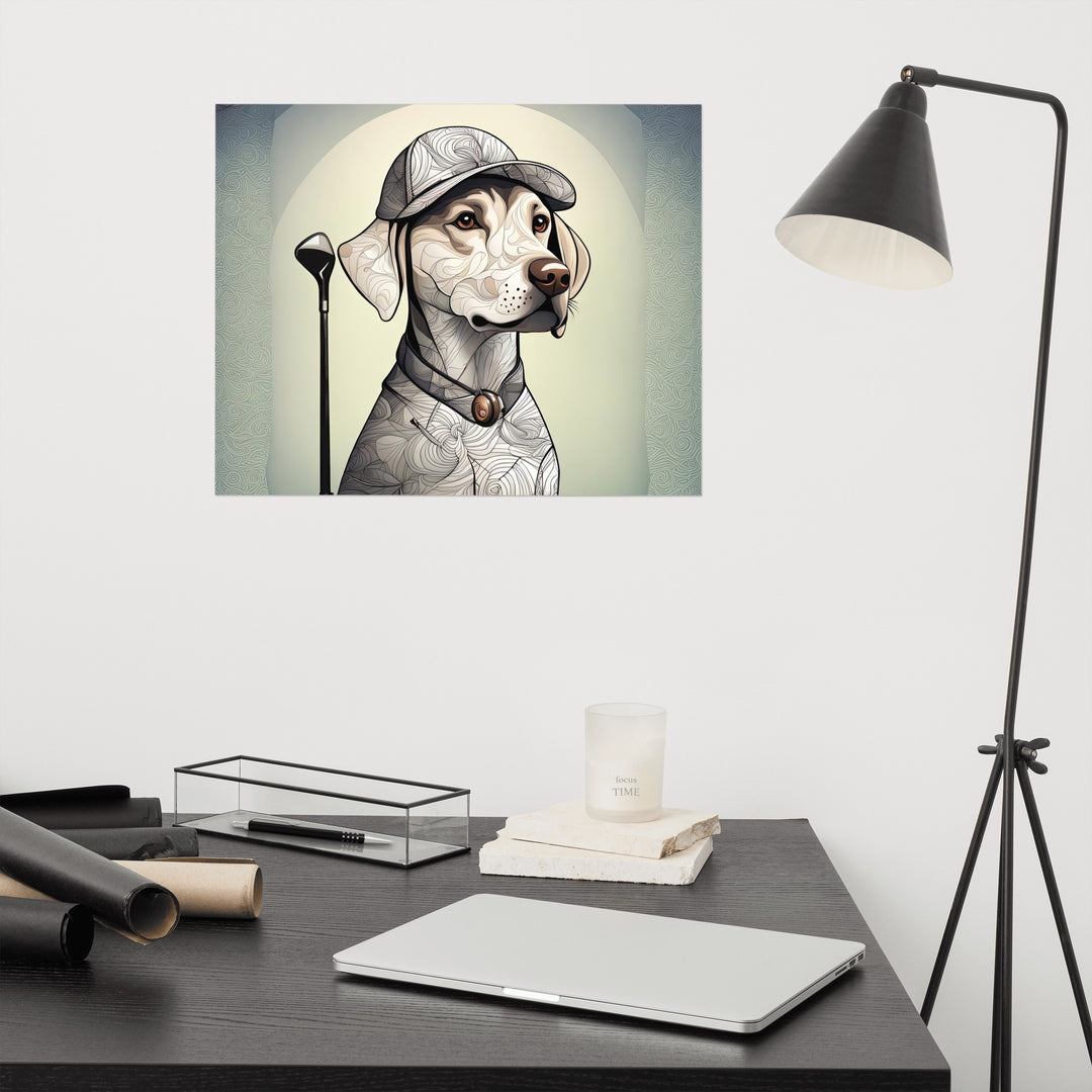 Poster-Labrador Retriever Golfer V22