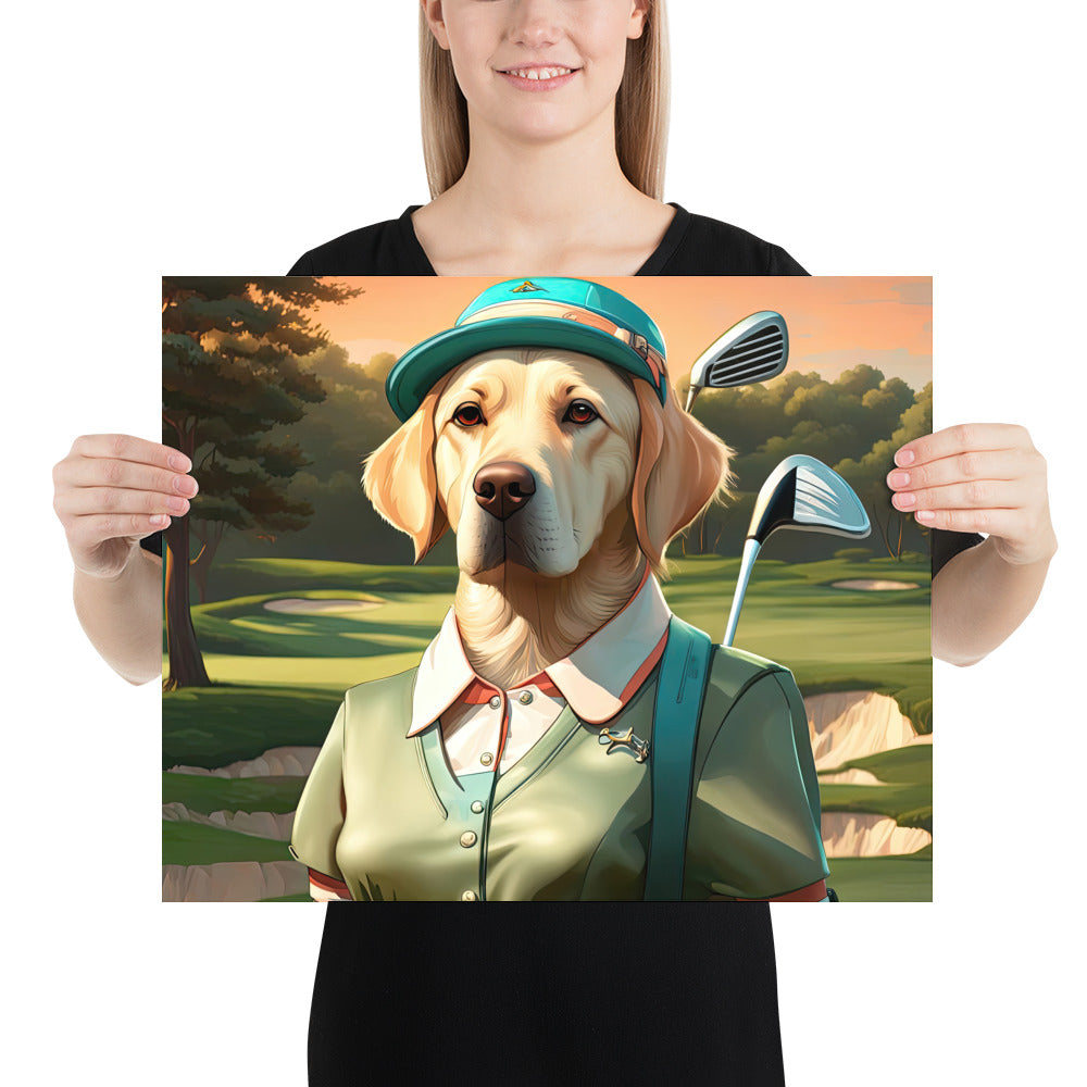 Poster-Labrador Retriever Golfer V14