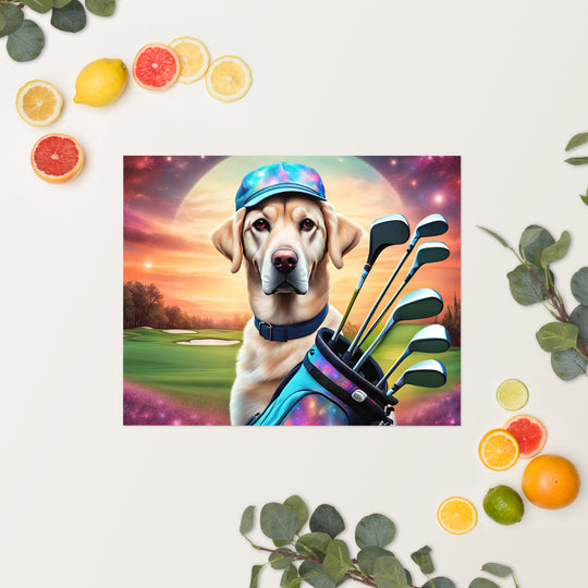 Poster-Labrador Retriever Golfer V13