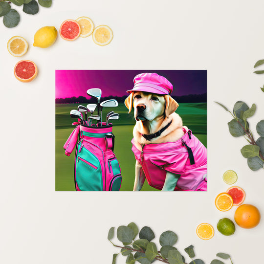 Poster-Labrador Retriever Golfer V17