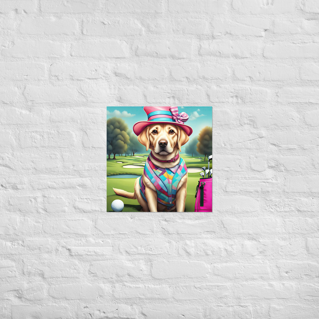 Poster-Labrador Retriever Golfer V9