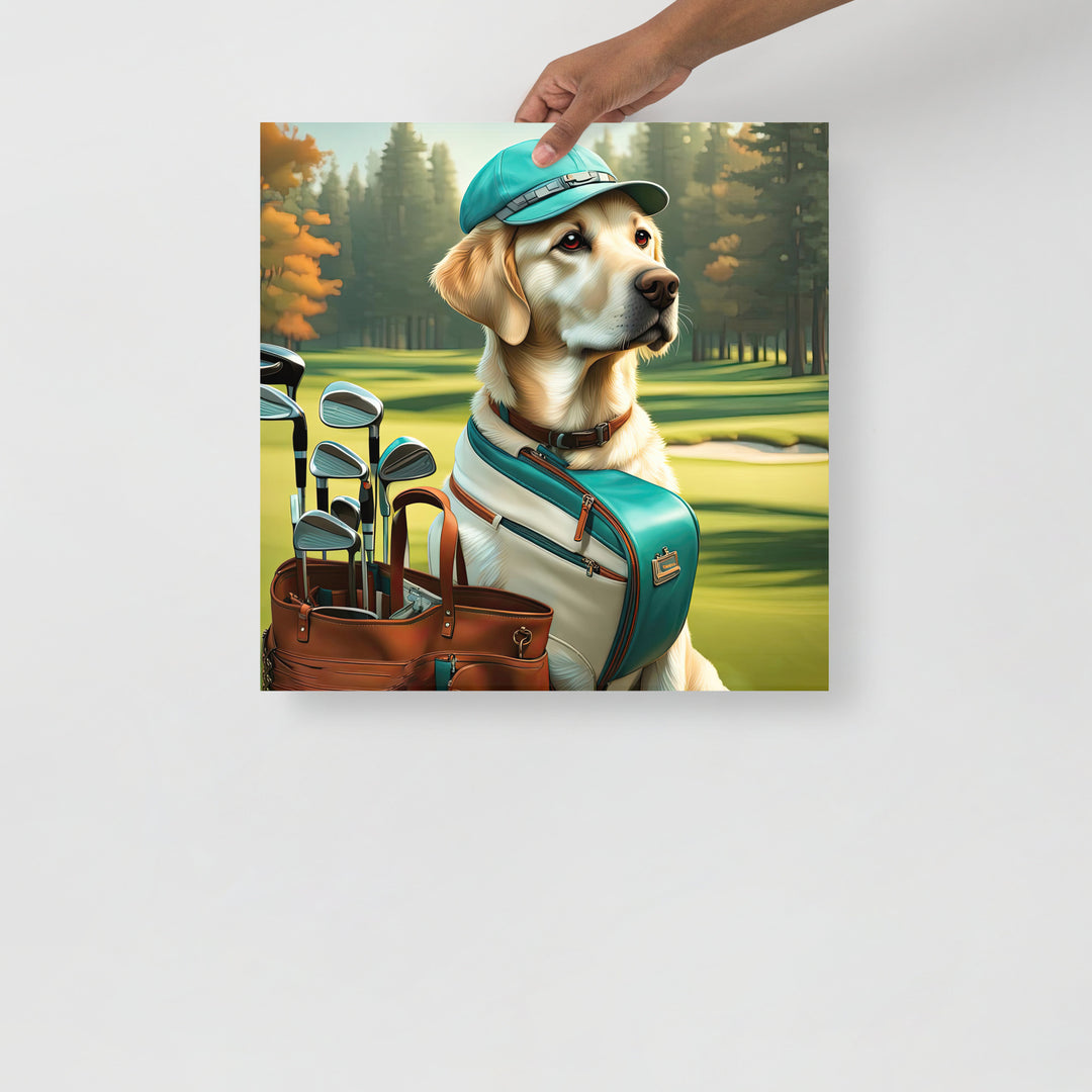 Poster-Labrador Retriever Golfer V10