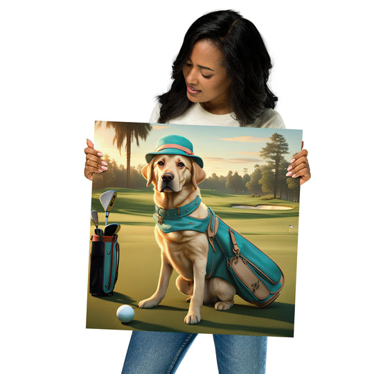 Poster-Labrador Retriever Golfer V12