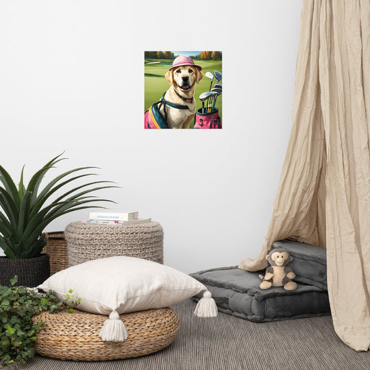 Poster-Labrador Retriever Golfer V19