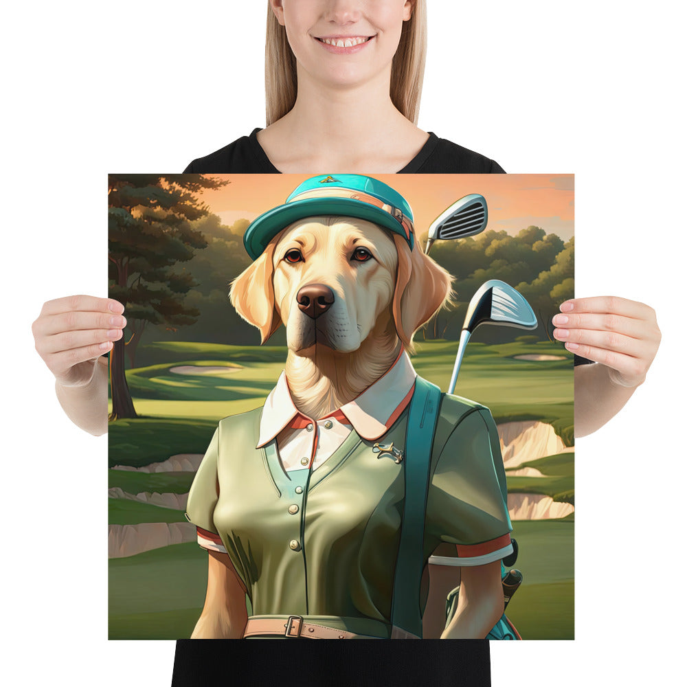 Poster-Labrador Retriever Golfer V14