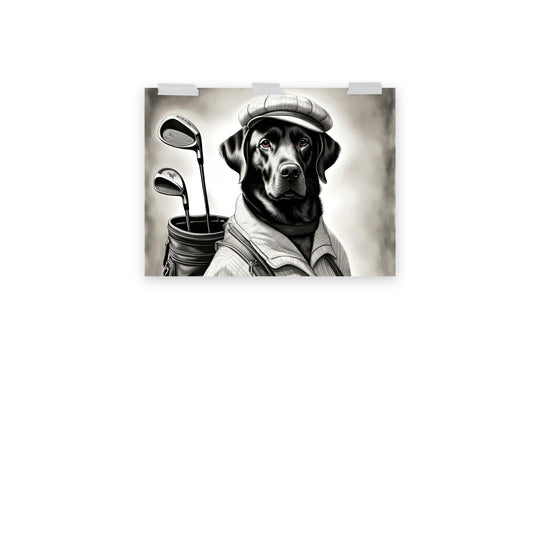 Poster-Labrador Retriever Golfer V11