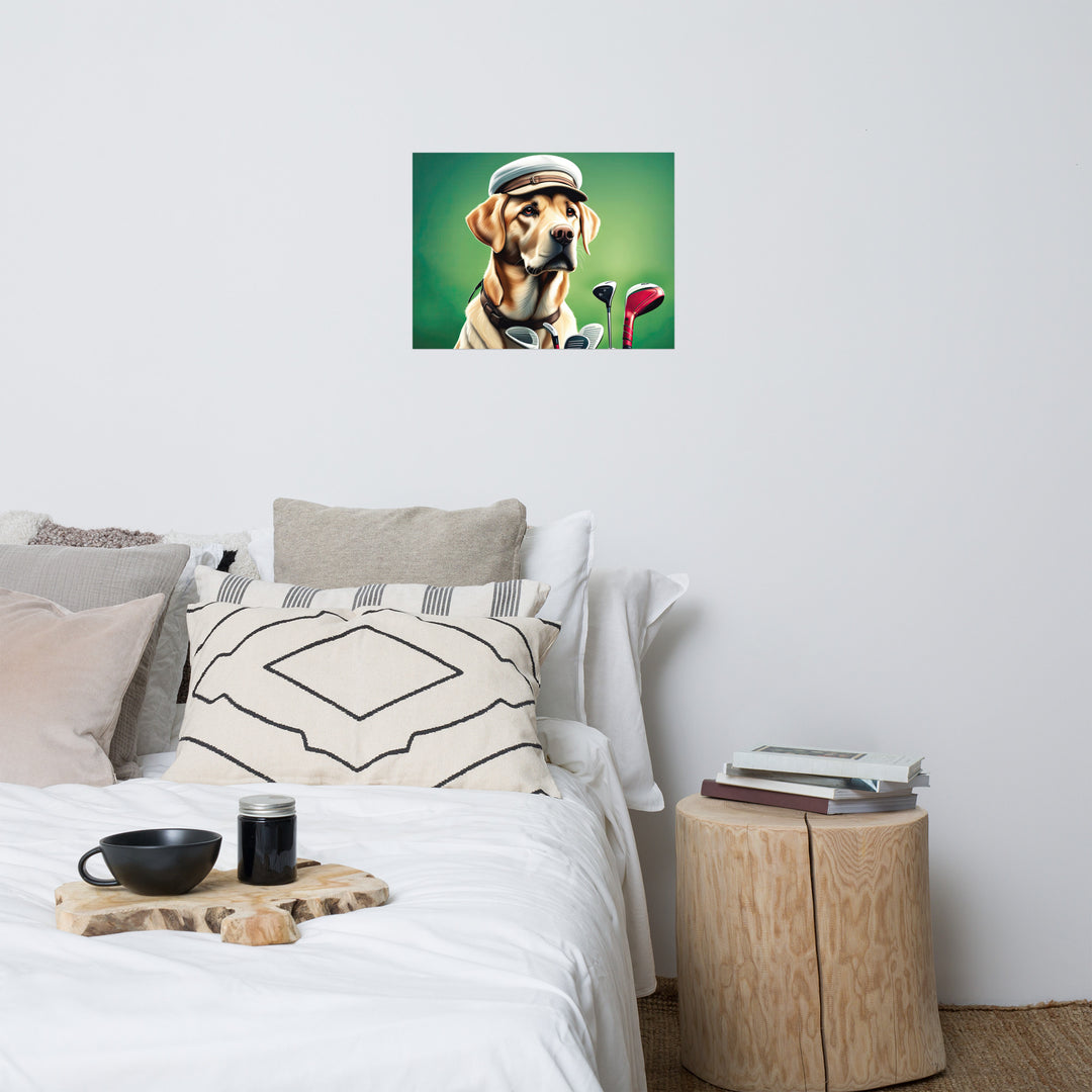 Poster-Labrador Retriever Golfer V3