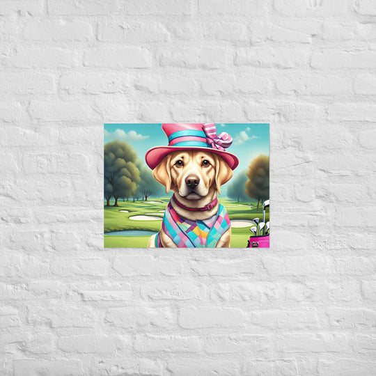 Poster-Labrador Retriever Golfer V9