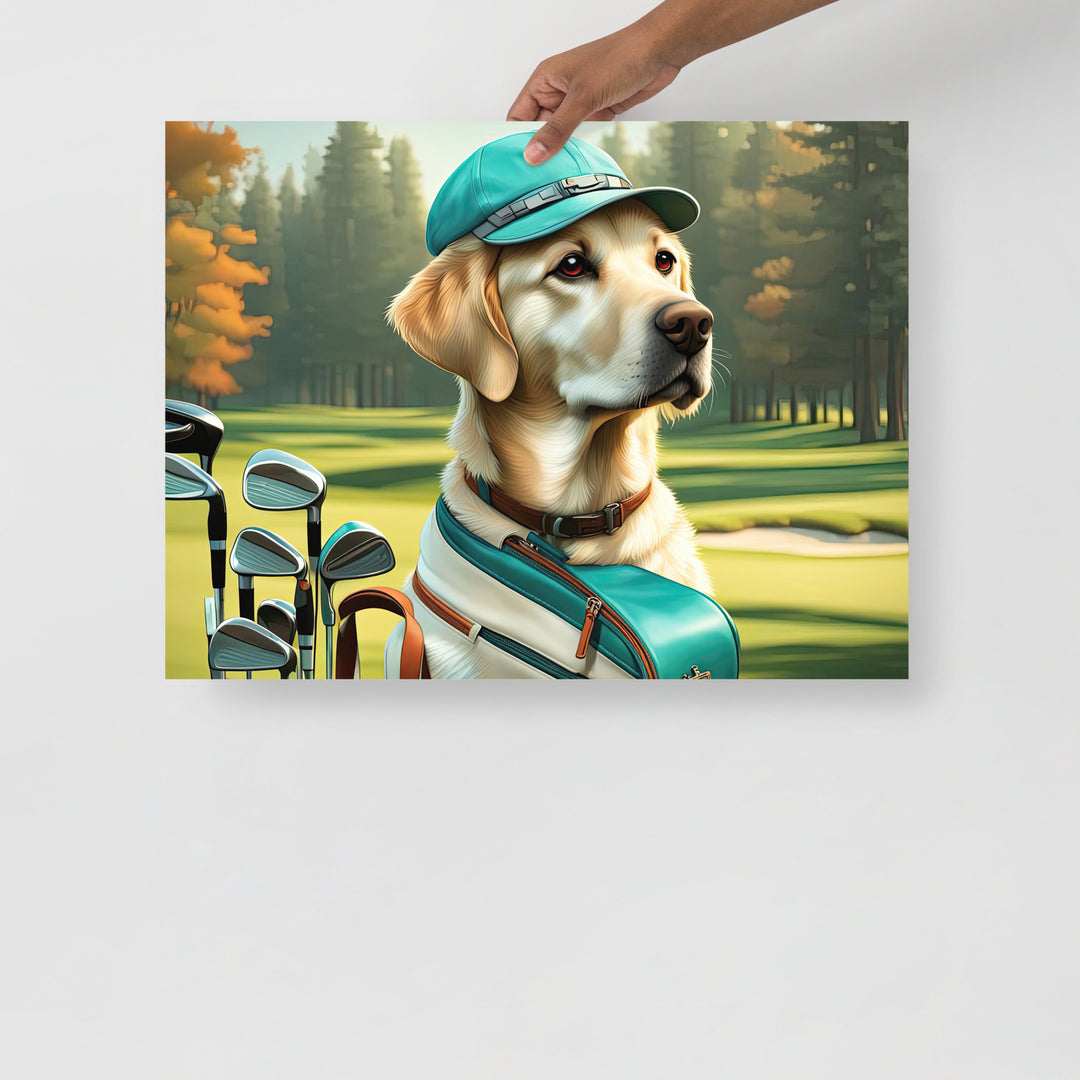 Poster-Labrador Retriever Golfer V10